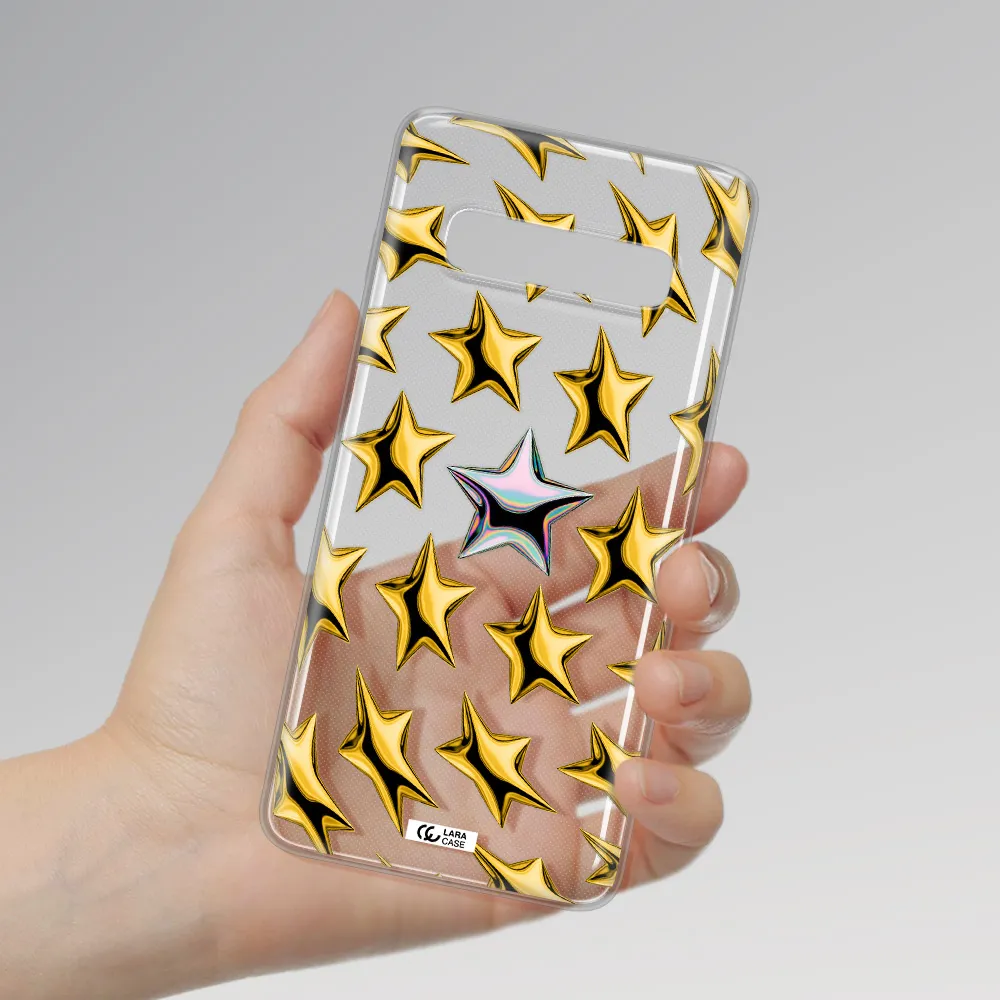 a group of gold stars Samsung S10 Clear TPU Case