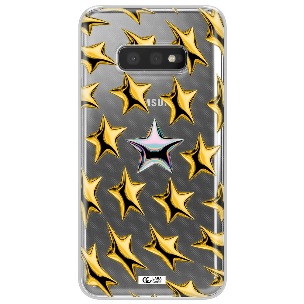 a group of gold stars Samsung S10e Clear TPU Case