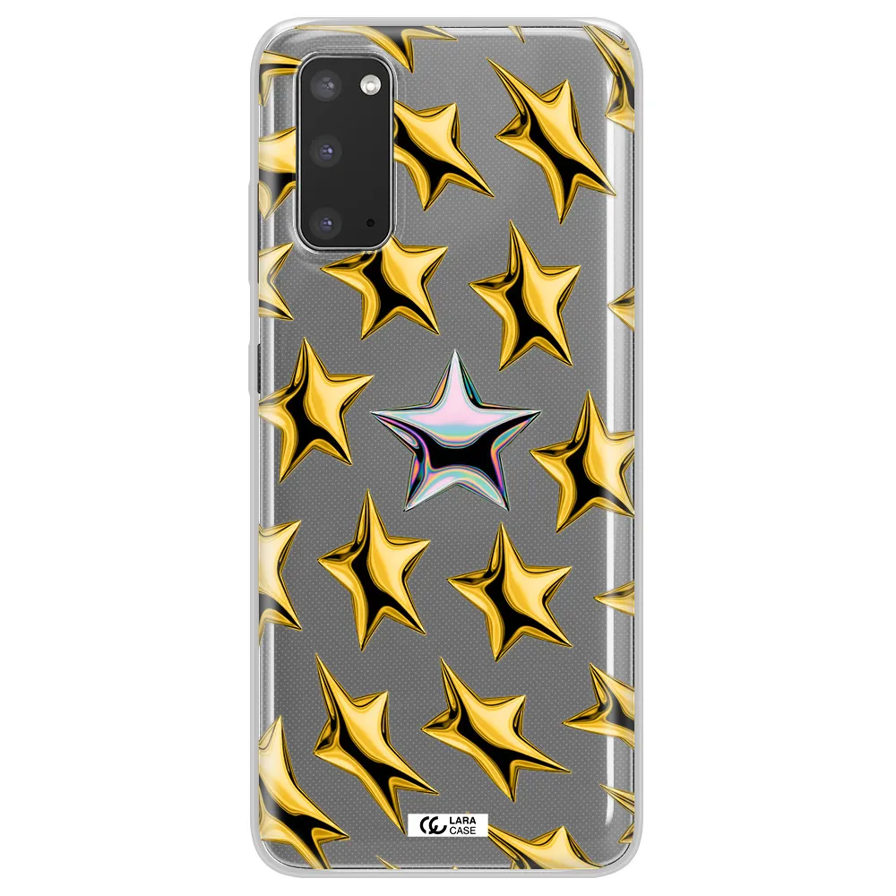 a group of gold stars Samsung S20 Clear TPU Case