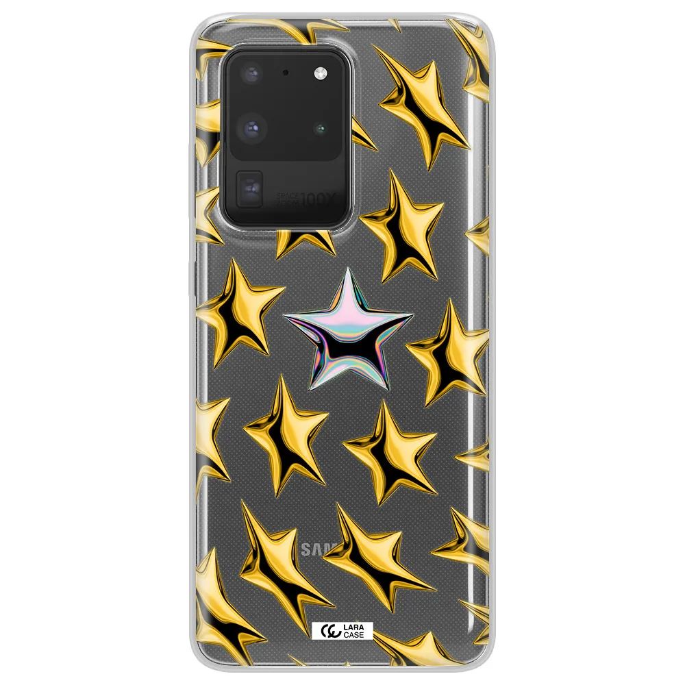a group of gold stars Samsung S20 Ultra Clear TPU Case
