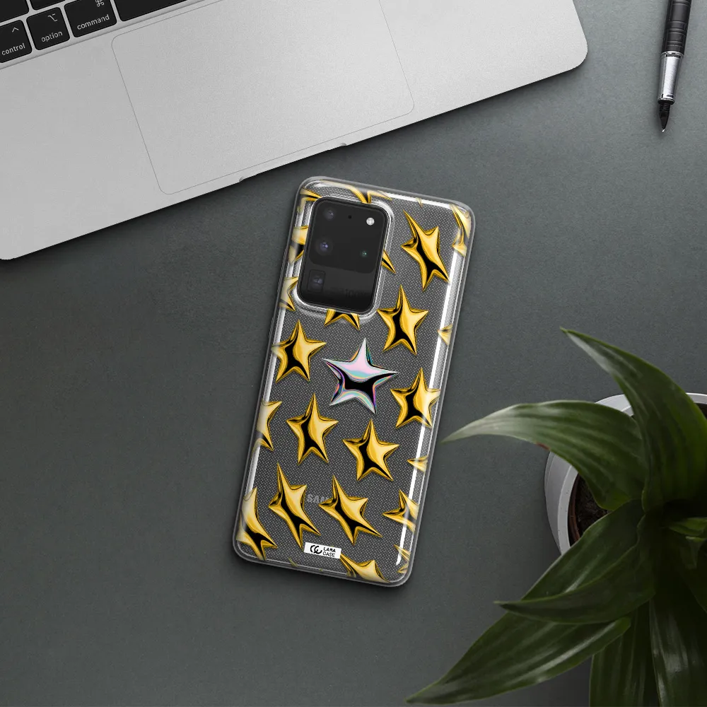 a group of gold stars Samsung S20 Ultra Clear TPU Case