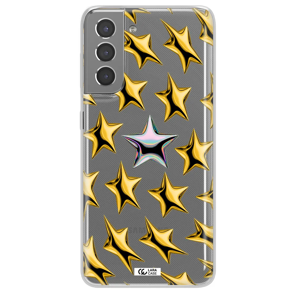 a group of gold stars Samsung S21 Clear TPU Case