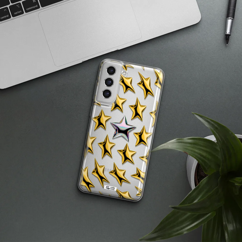 A Group Of Gold Stars Samsung S21 Fe Clear Tpu Case