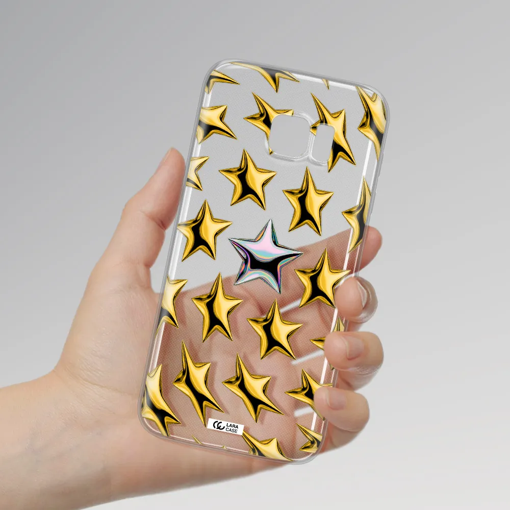 a group of gold stars Samsung S7 Edge Clear TPU Case