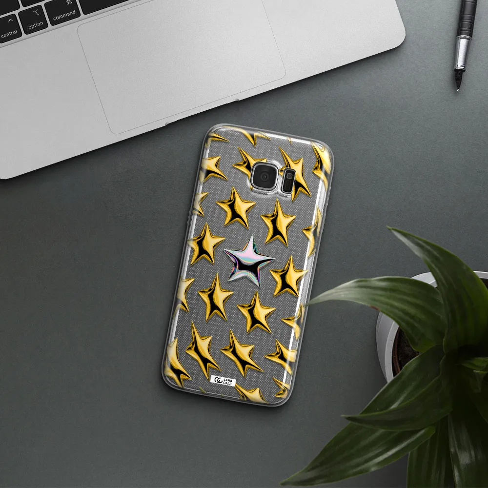 a group of gold stars Samsung S7 Edge Clear TPU Case