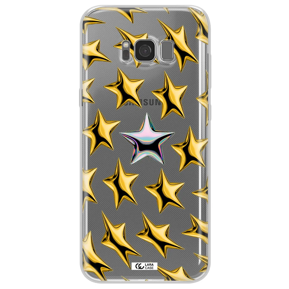 a group of gold stars Samsung S8 Clear TPU Case