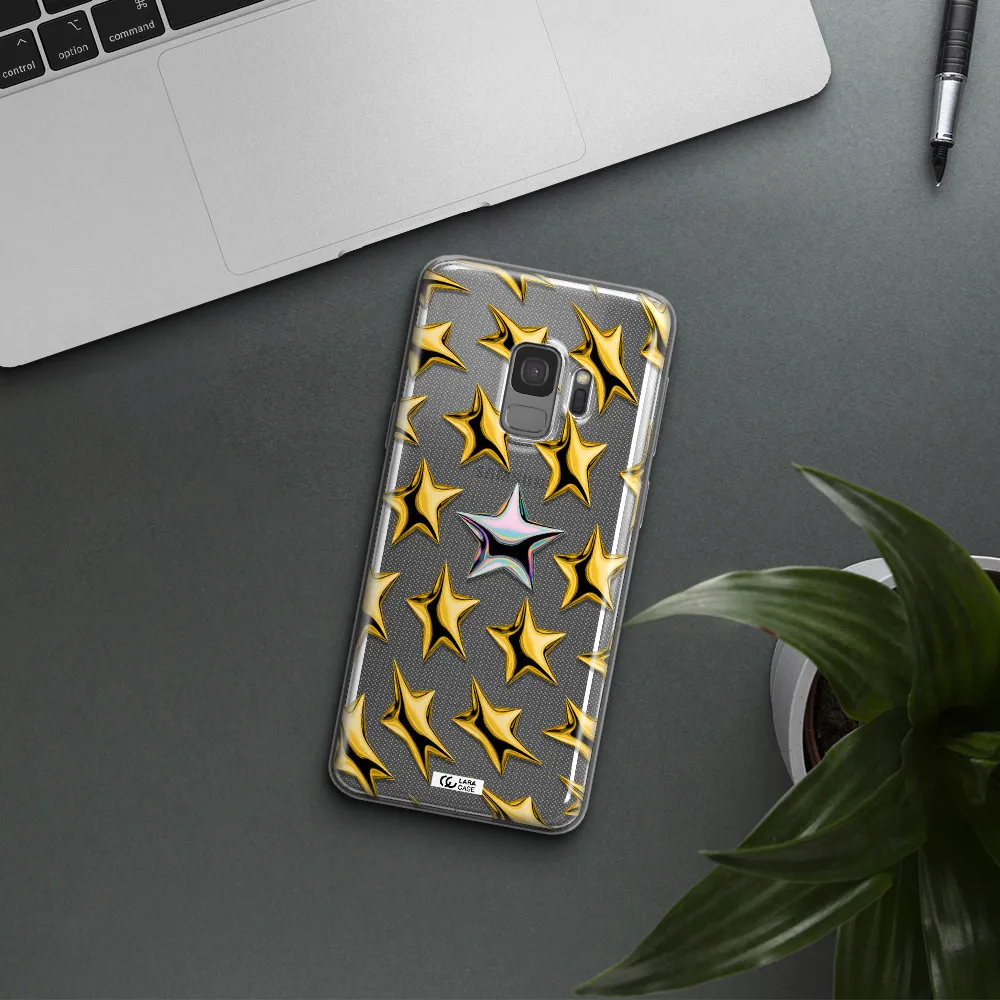 a group of gold stars Samsung S9 Clear TPU Case