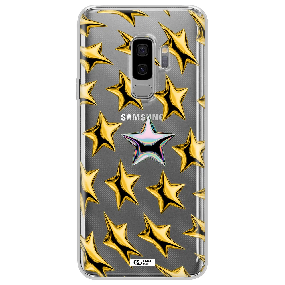 a group of gold stars Samsung S9 Plus Clear TPU Case