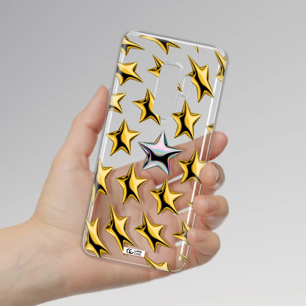 a group of gold stars Samsung S9 Plus Clear TPU Case