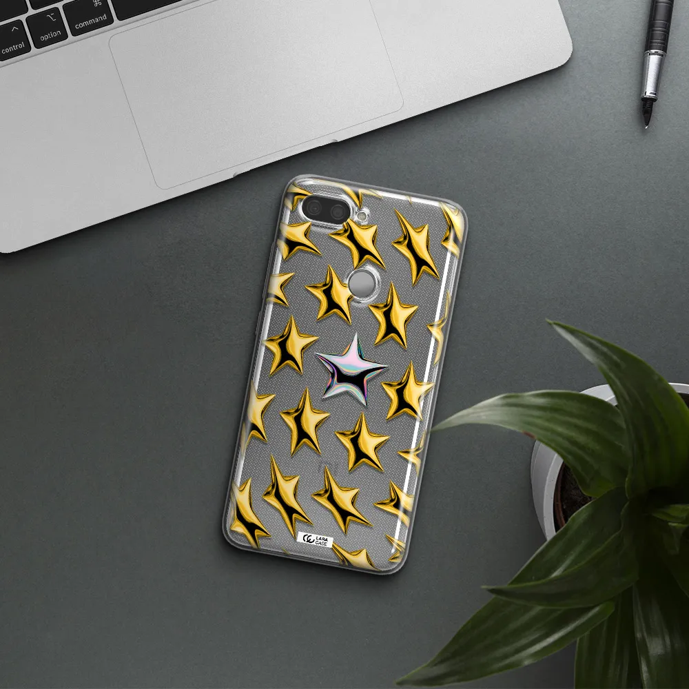 a group of gold stars Xiaomi Mi 8 Lite Clear TPU Case