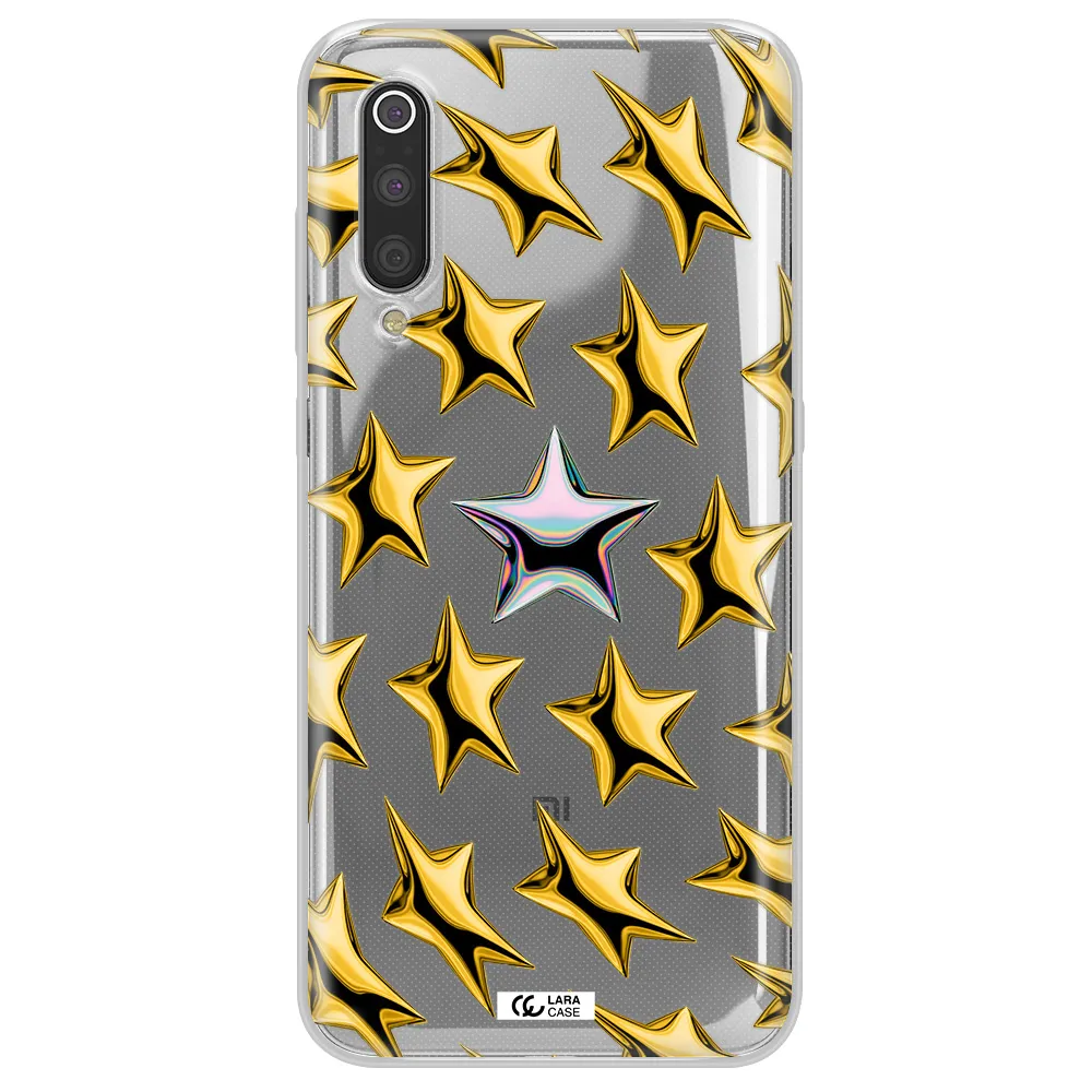 a group of gold stars Xiaomi Mi 9 Clear TPU Case