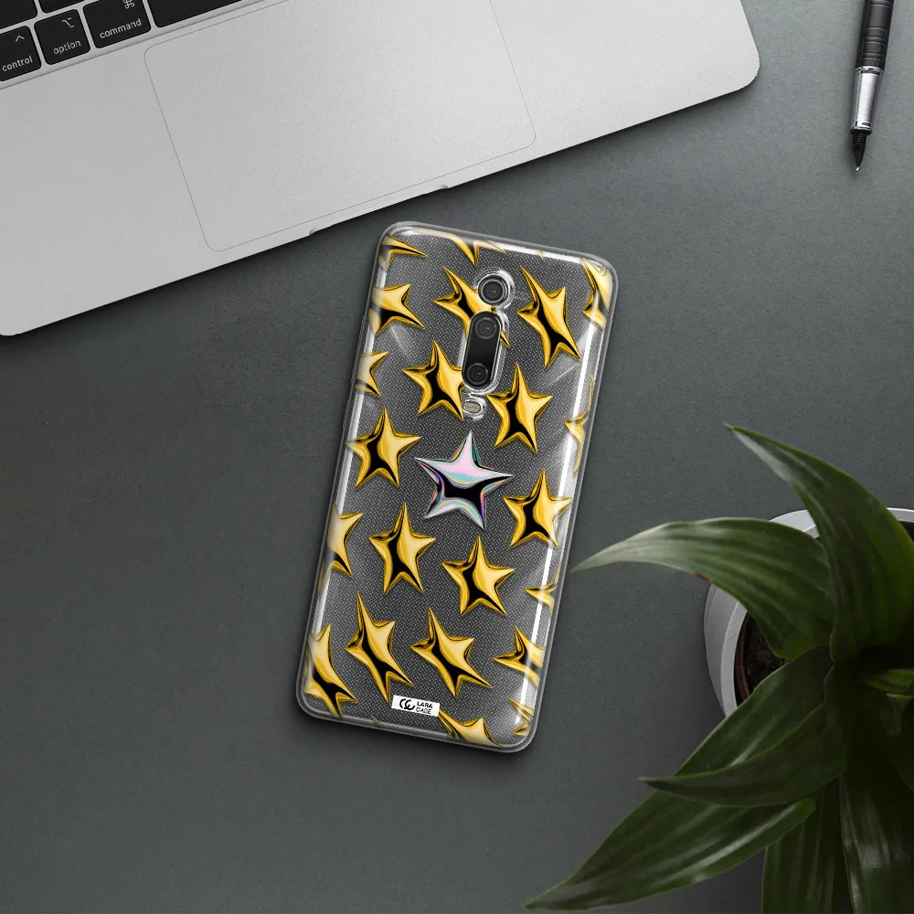 a group of gold stars Xiaomi Mi 9T Clear TPU Case