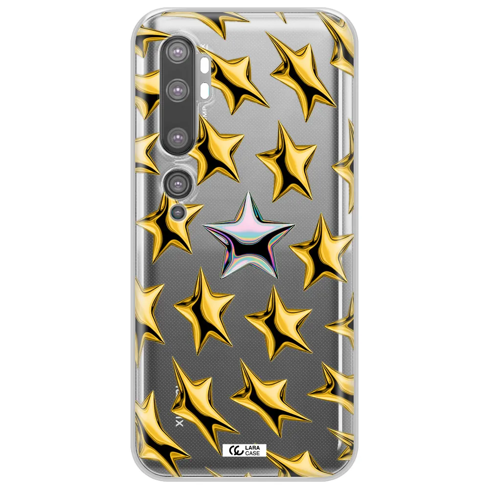 a group of gold stars Xiaomi Mi Note 10 Clear TPU Case