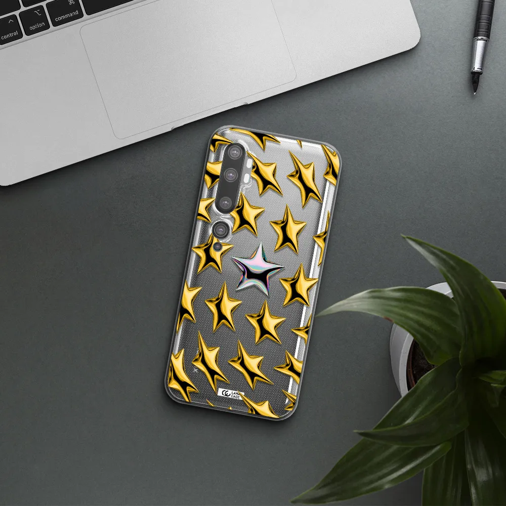 a group of gold stars Xiaomi Mi Note 10 Clear TPU Case