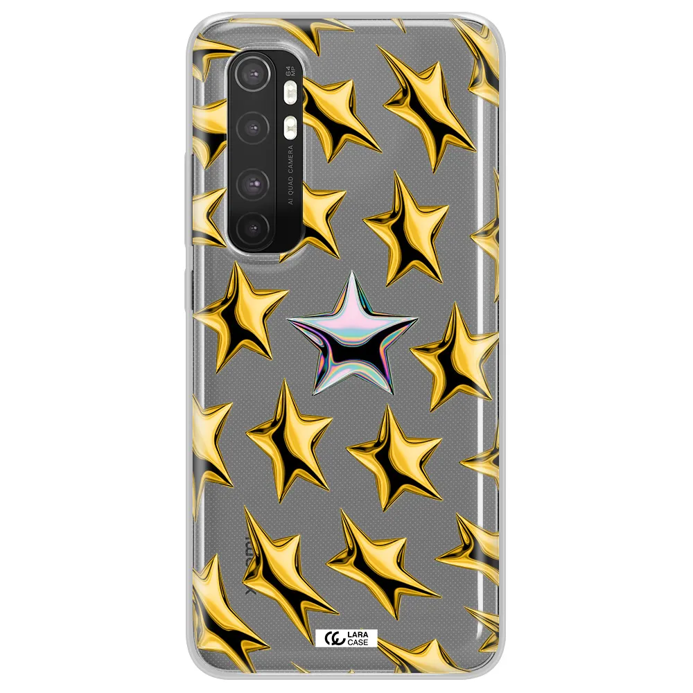 a group of gold stars Xiaomi Mi Note 10 Lite Clear TPU Case