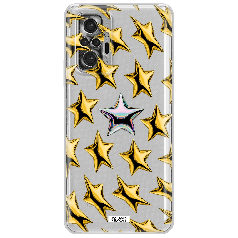 a group of gold stars Xiaomi Note 10 Pro Clear TPU Case