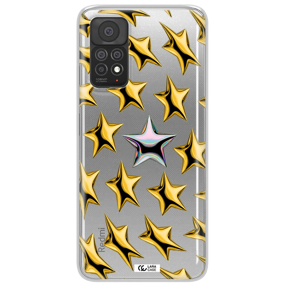 a group of gold stars Xiaomi Note 11 Pro Clear TPU Case