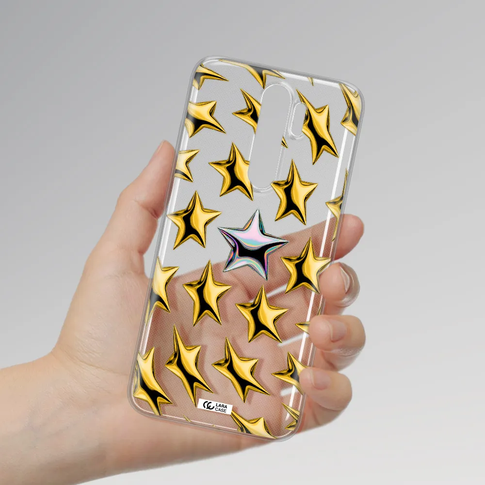 a group of gold stars Xiaomi Note 8 Pro Clear TPU Case
