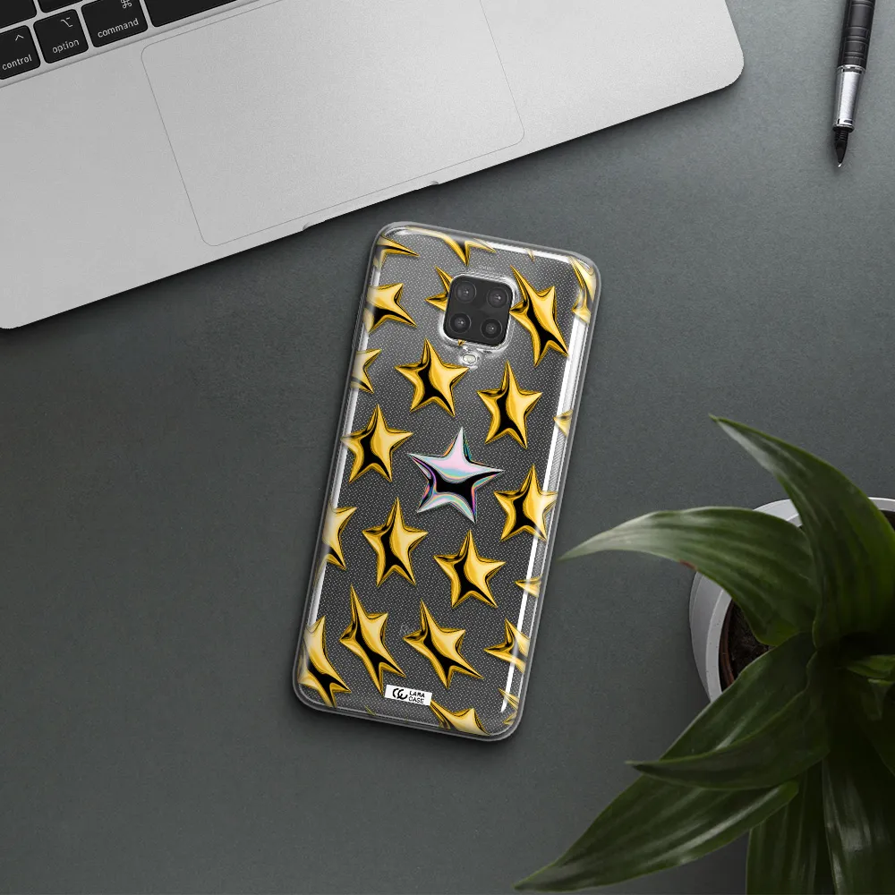 a group of gold stars Xiaomi Note 9 Pro Clear TPU Case