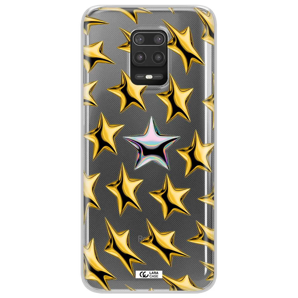 a group of gold stars Xiaomi Note 9S Clear TPU Case