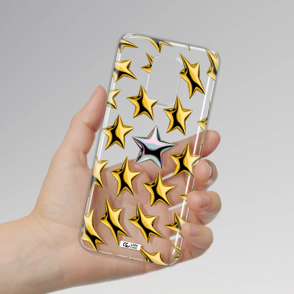 a group of gold stars Xiaomi Note 9S Clear TPU Case