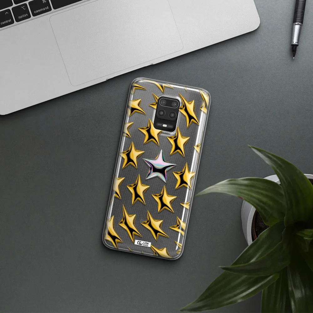 a group of gold stars Xiaomi Note 9S Clear TPU Case