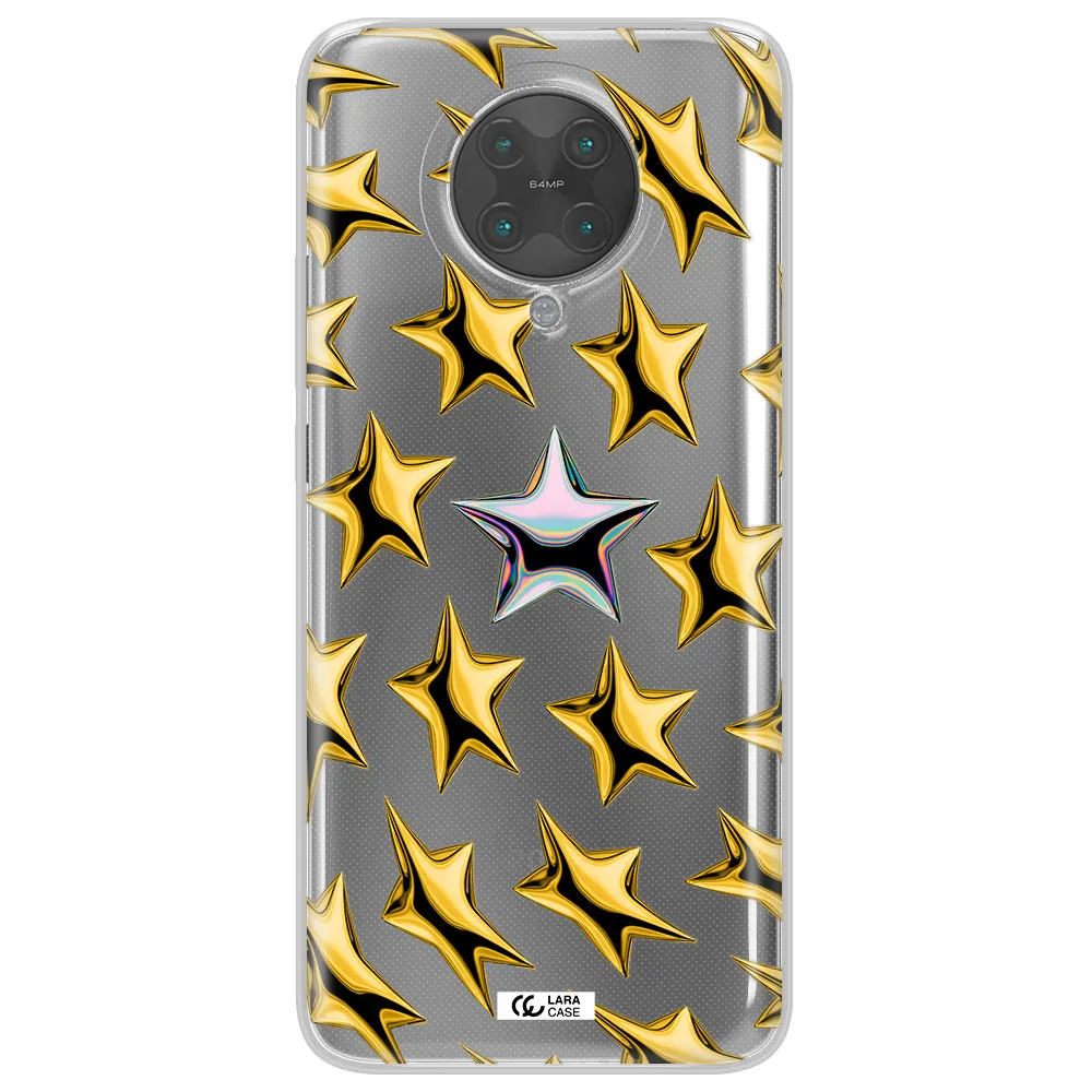 a group of gold stars Xiaomi Poco F2 Pro Clear TPU Case