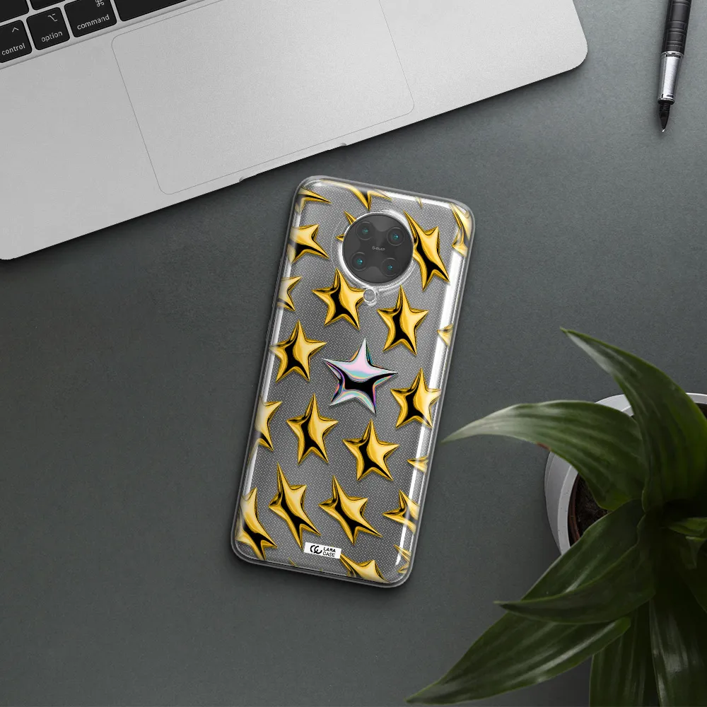 a group of gold stars Xiaomi Poco F2 Pro Clear TPU Case