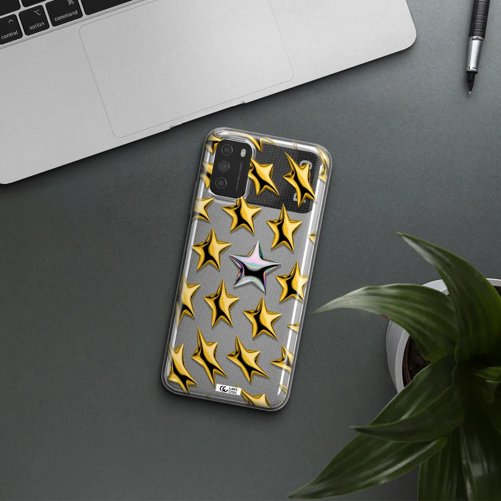 a group of gold stars Xiaomi Poco M3 Clear TPU Case