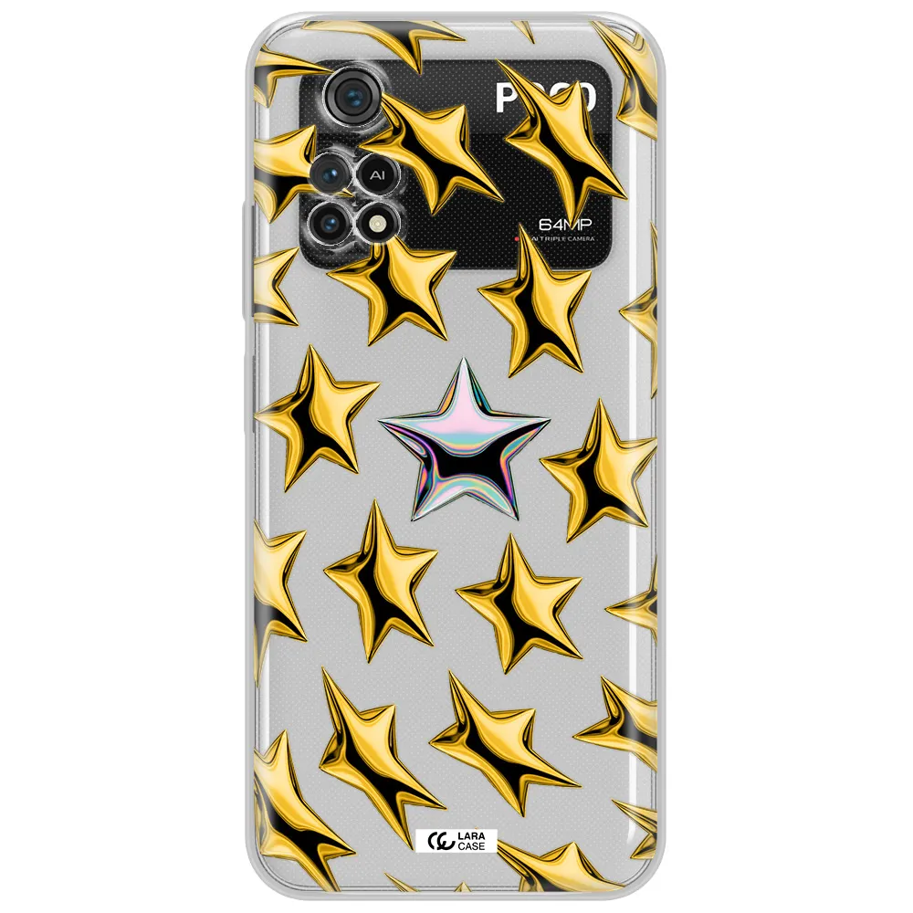 A Group Of Gold Stars Xiaomi Poco M4 Pro 4G Clear Tpu Case