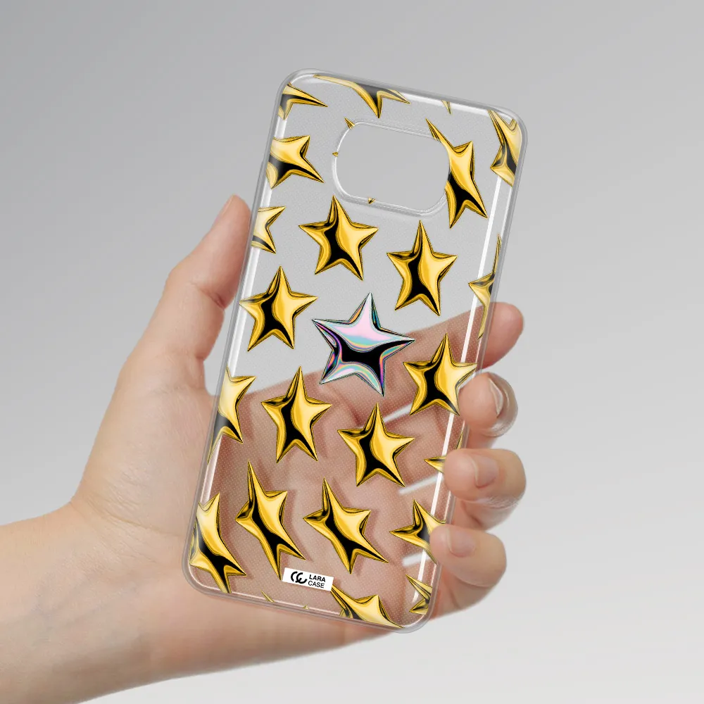 a group of gold stars Xiaomi Poco X3 Clear TPU Case