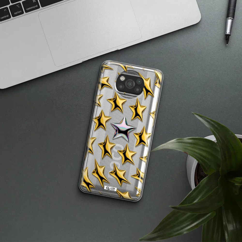 a group of gold stars Xiaomi Poco X3 Clear TPU Case