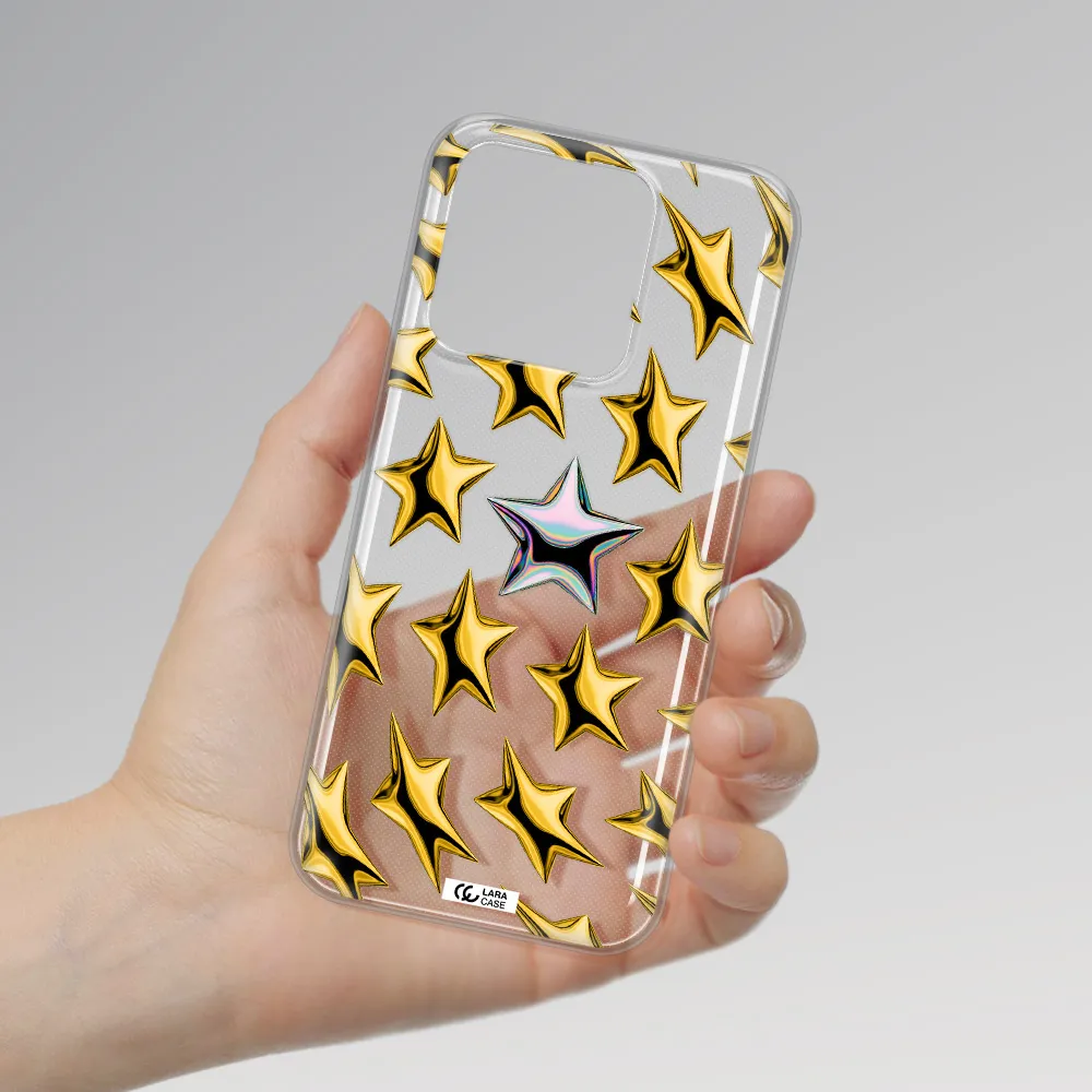 a group of gold stars Xiaomi Redmi 10A Clear TPU Case