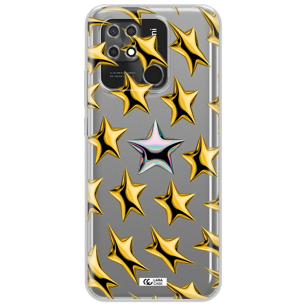 a group of gold stars Xiaomi Redmi 10C Clear TPU Case