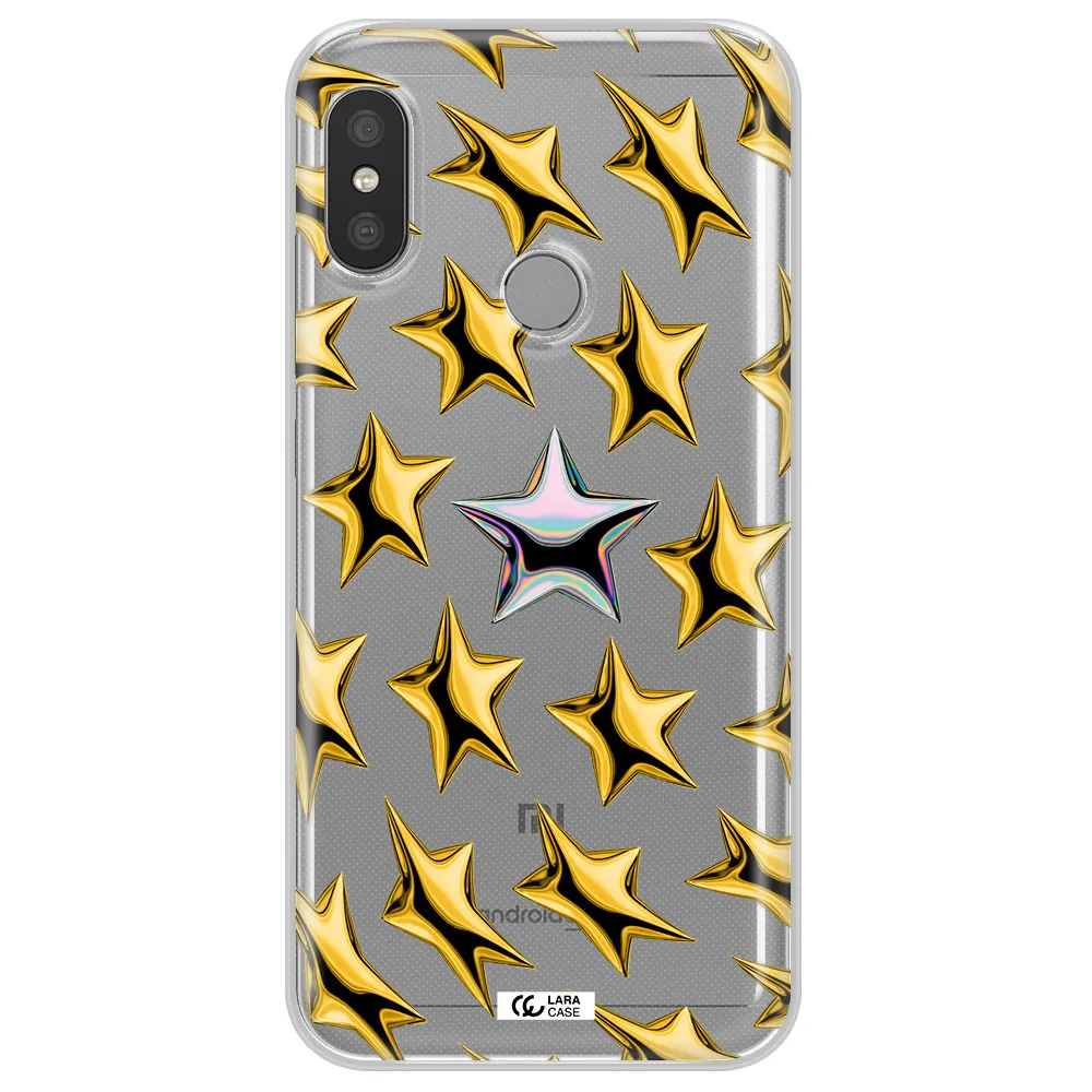 a group of gold stars Xiaomi Redmi 6 Pro Clear TPU Case