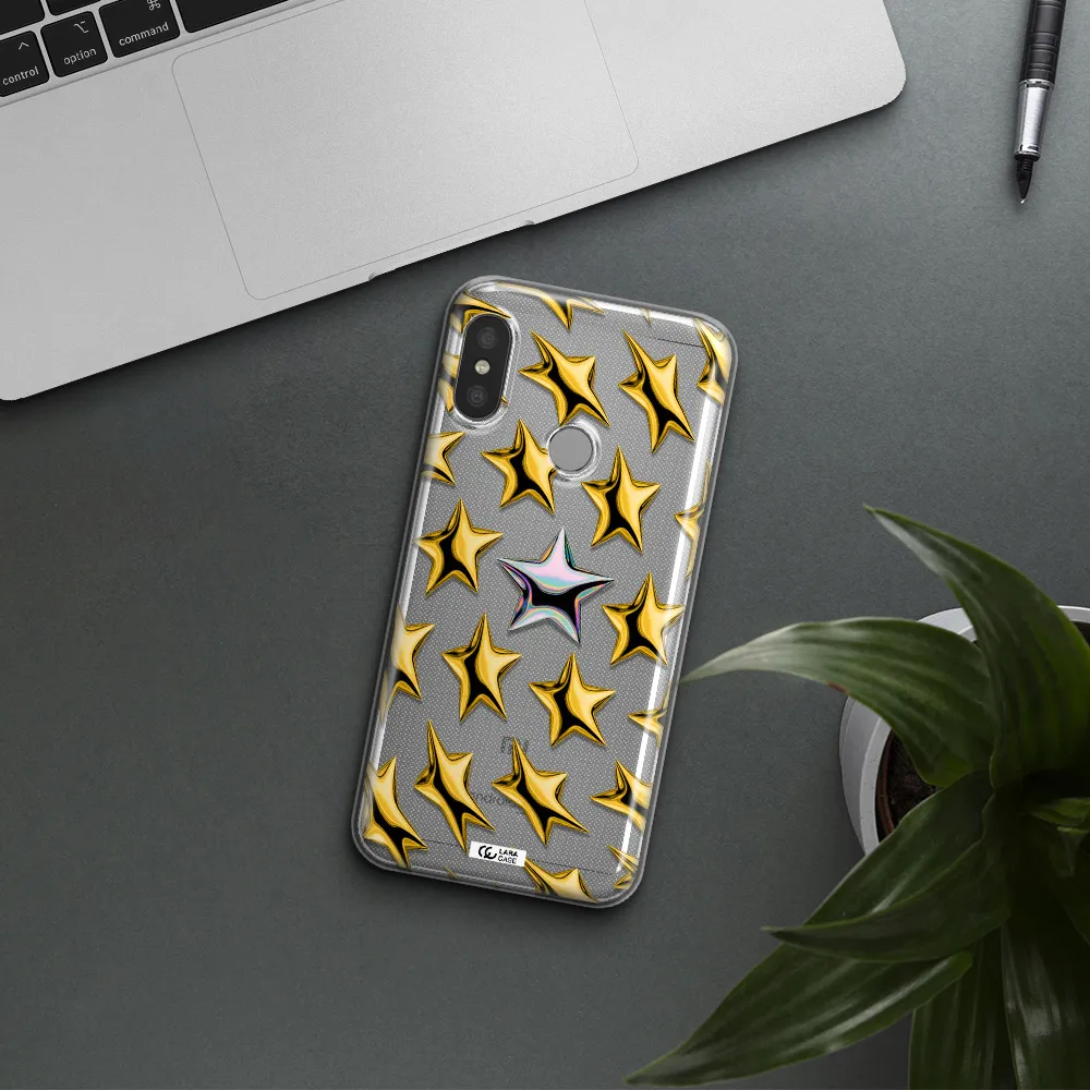 a group of gold stars Xiaomi Redmi 6 Pro Clear TPU Case