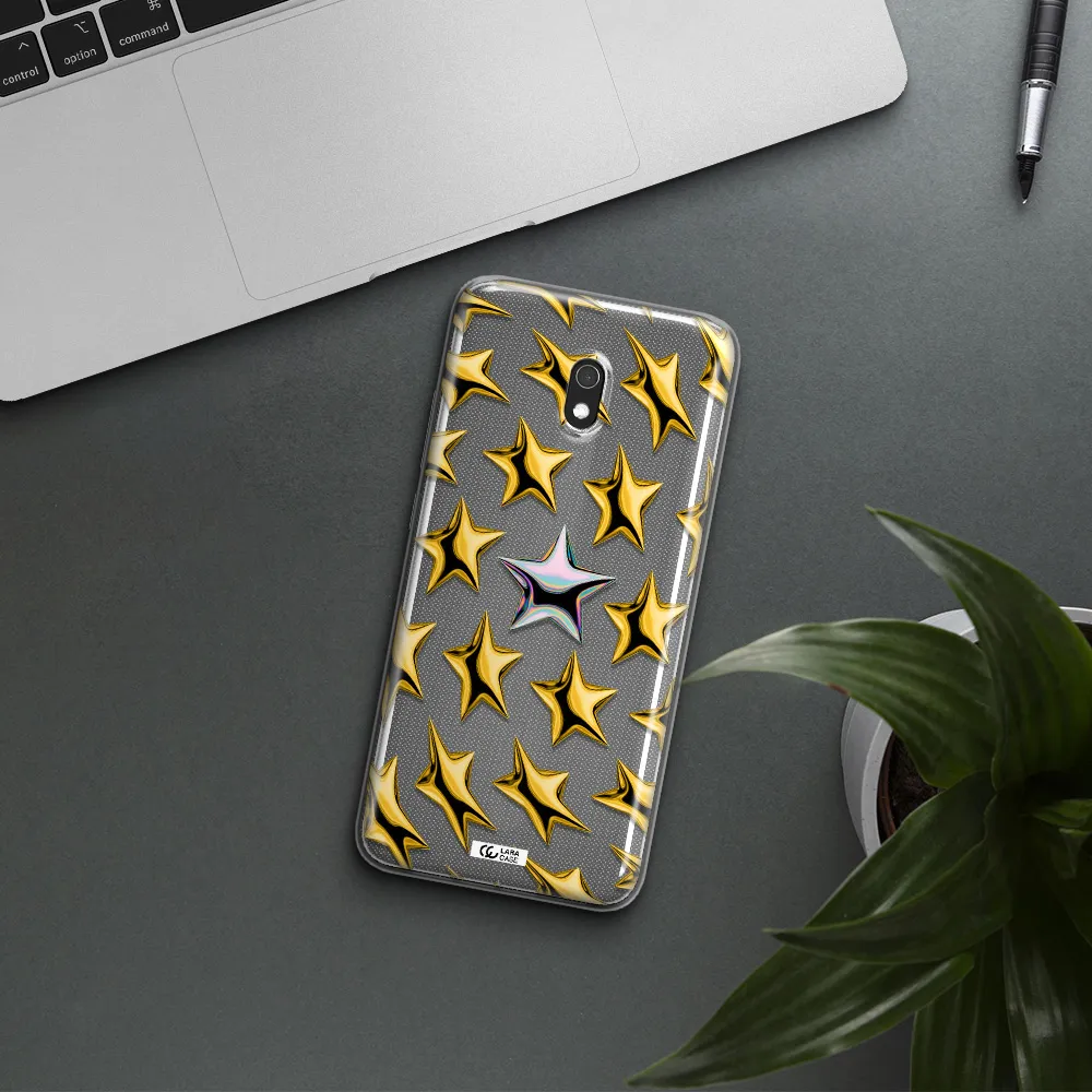 a group of gold stars Xiaomi Redmi 8A Clear TPU Case