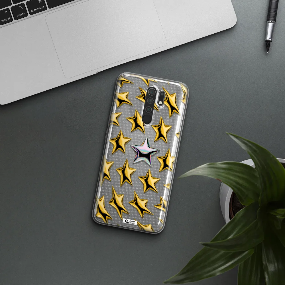 a group of gold stars Xiaomi Redmi 9 Clear TPU Case