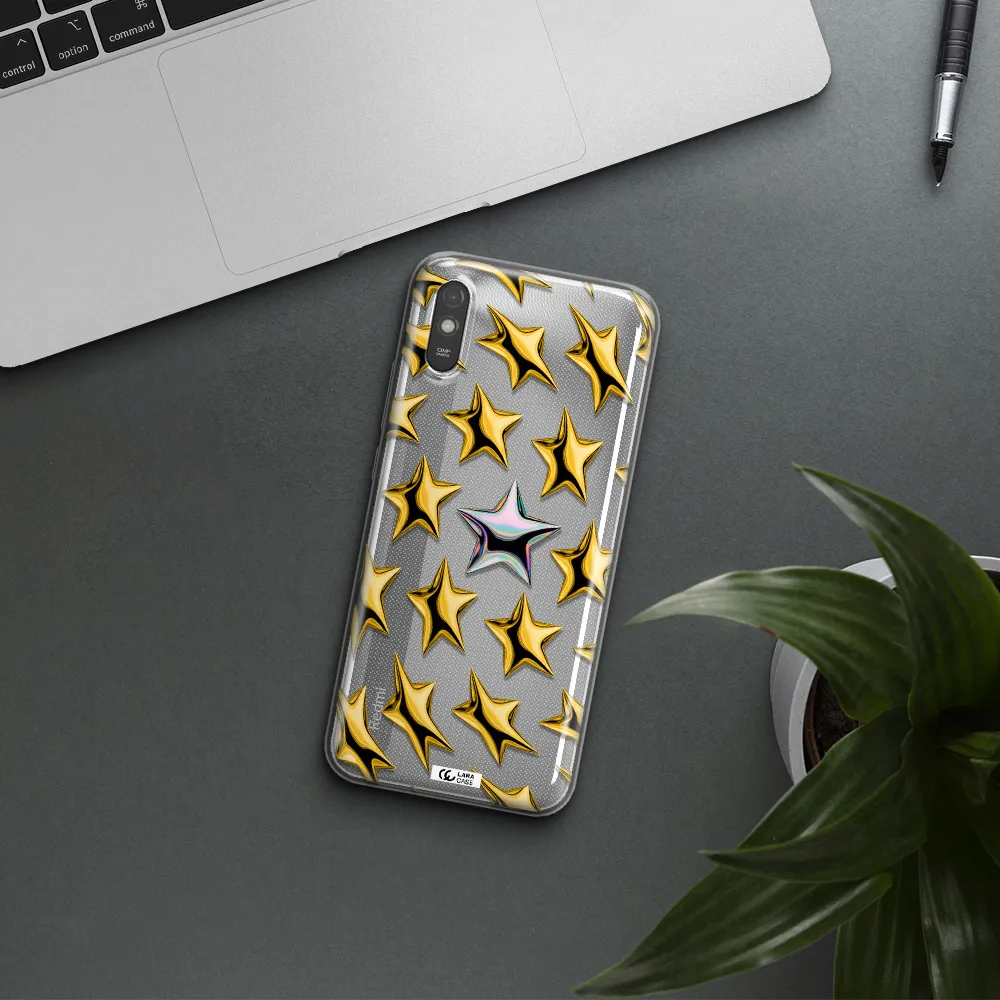 a group of gold stars Xiaomi Redmi 9A Clear TPU Case