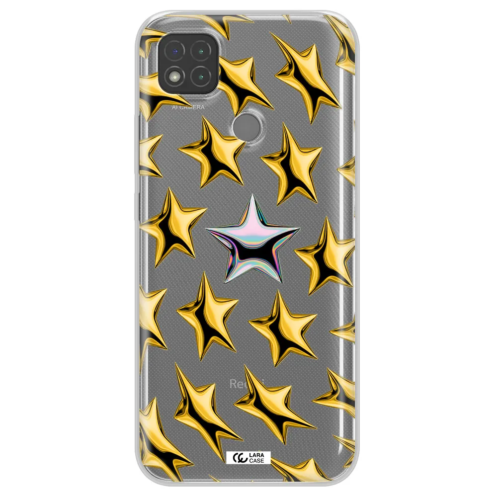 a group of gold stars Xiaomi Redmi 9C Clear TPU Case