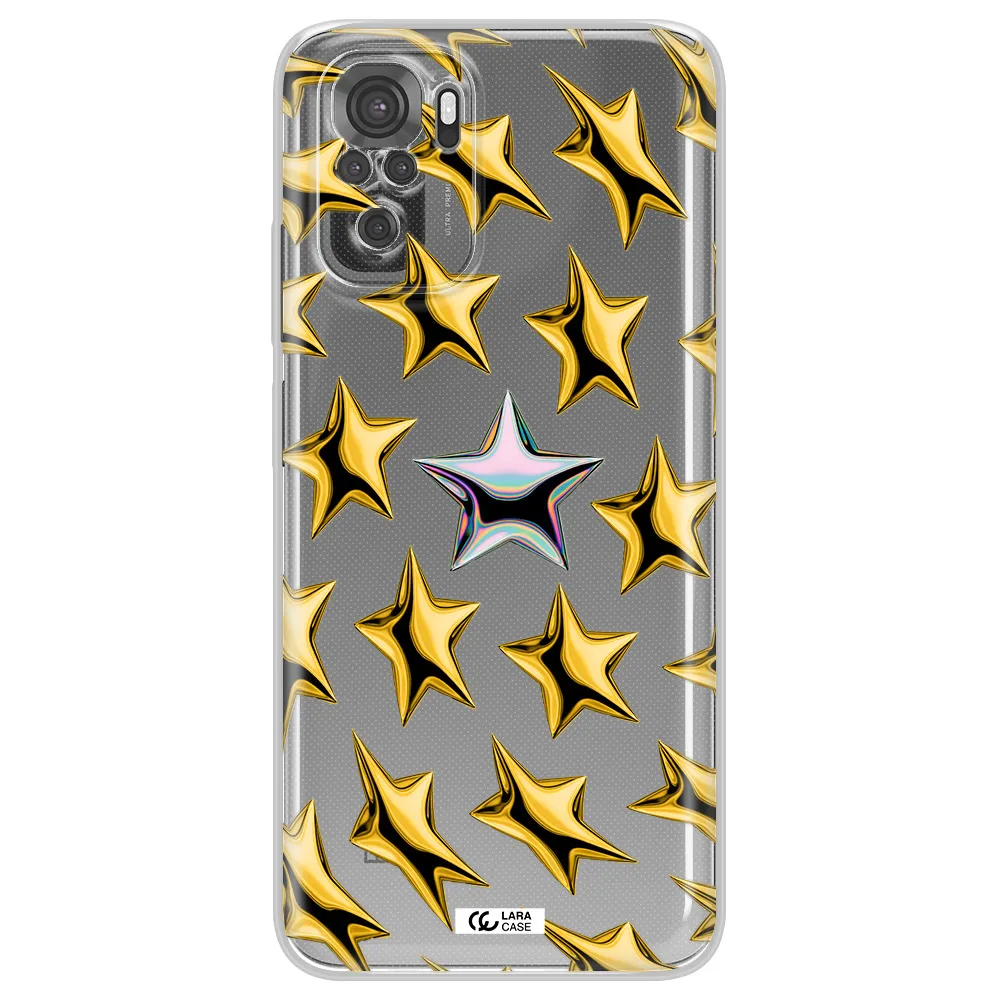 A Group Of Gold Stars Xiaomi Redmi Note 10S Clear Tpu Case