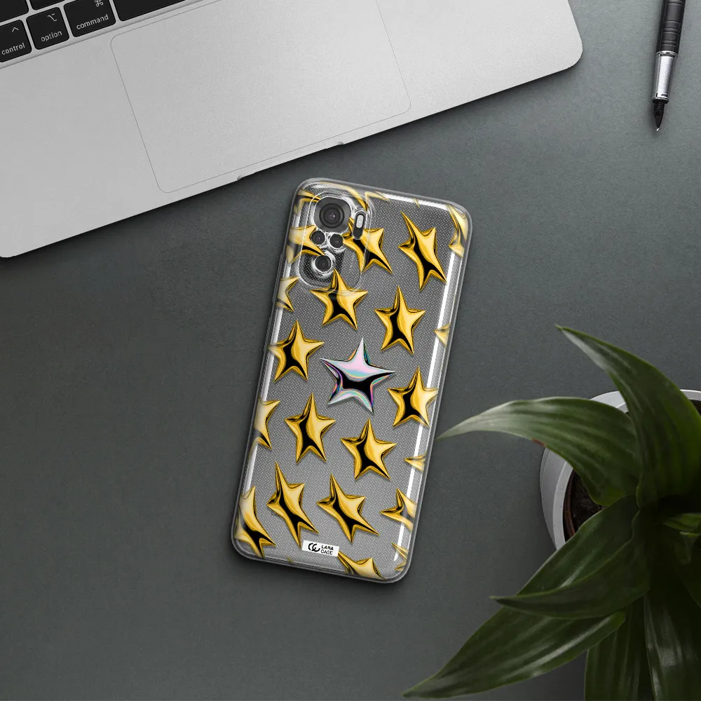 A Group Of Gold Stars Xiaomi Redmi Note 10S Clear Tpu Case