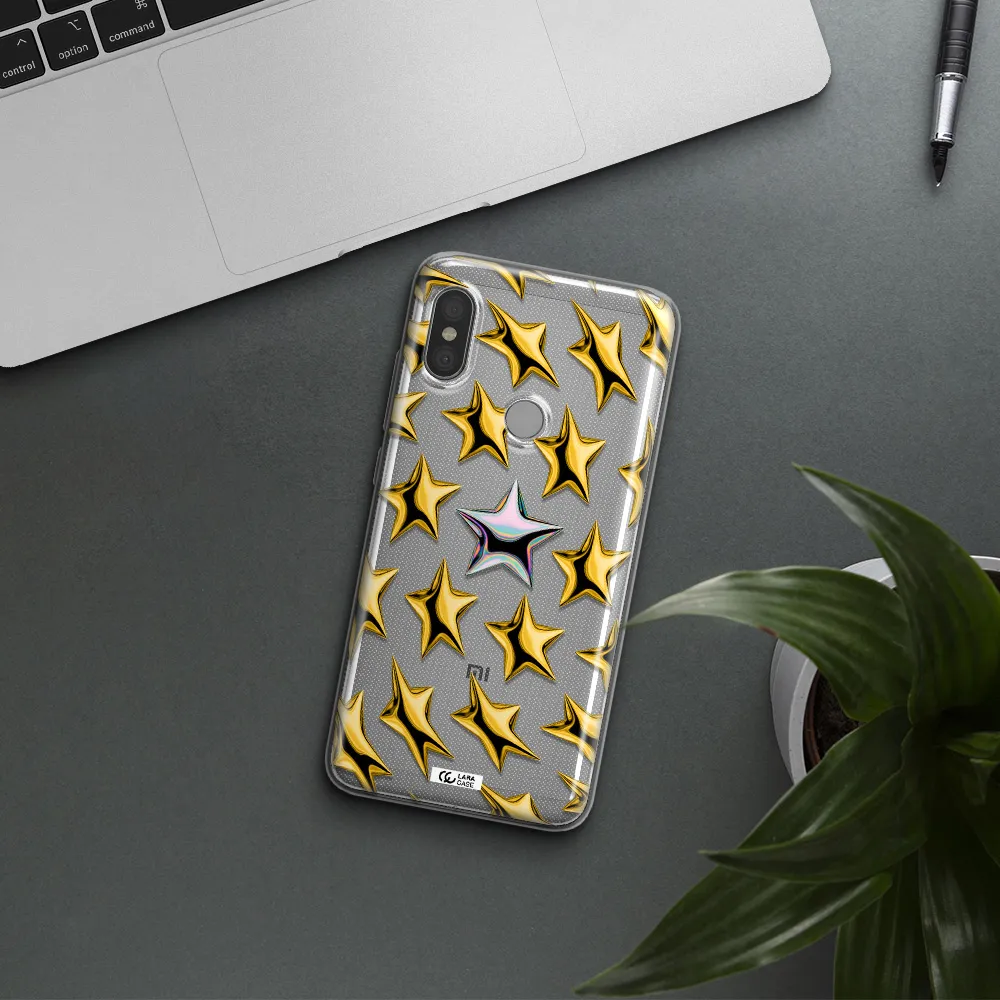 a group of gold stars Xiaomi Redmi Note 6 Pro Clear TPU Case