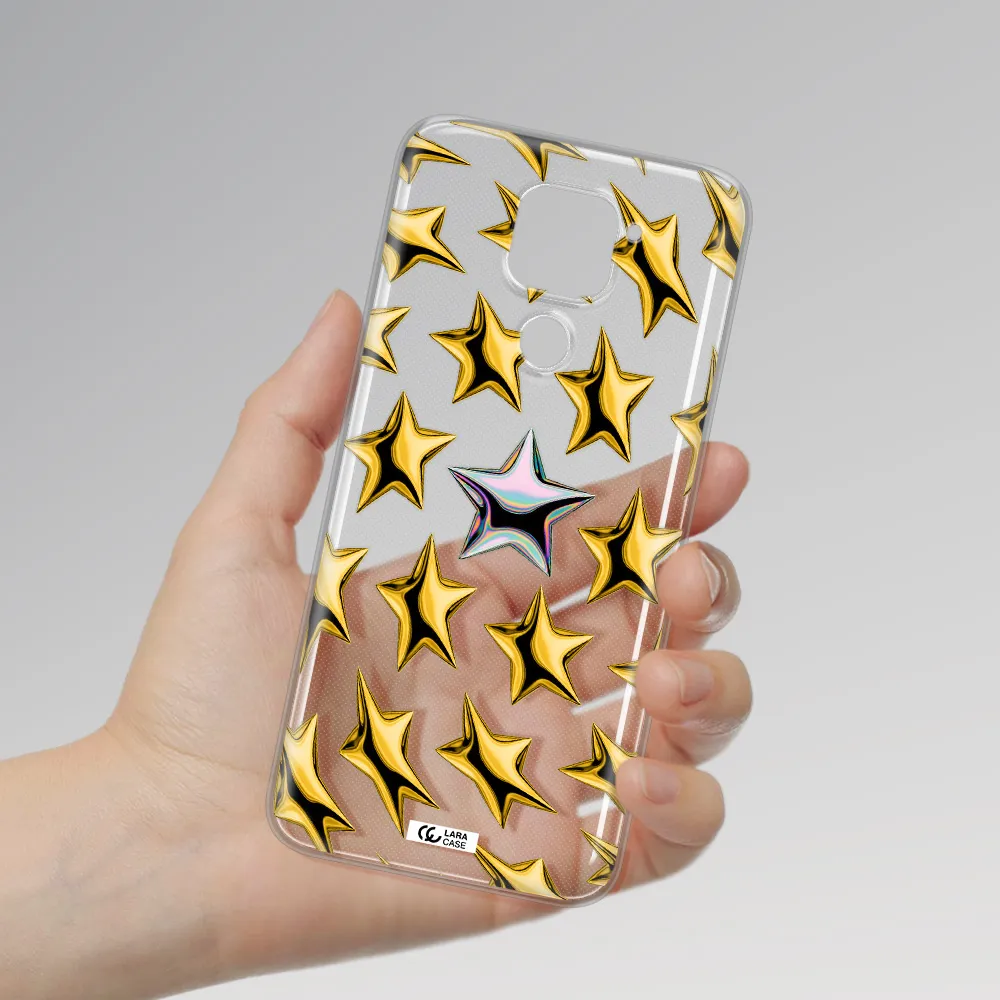 a group of gold stars Xiaomi Redmi Note 9 Clear TPU Case