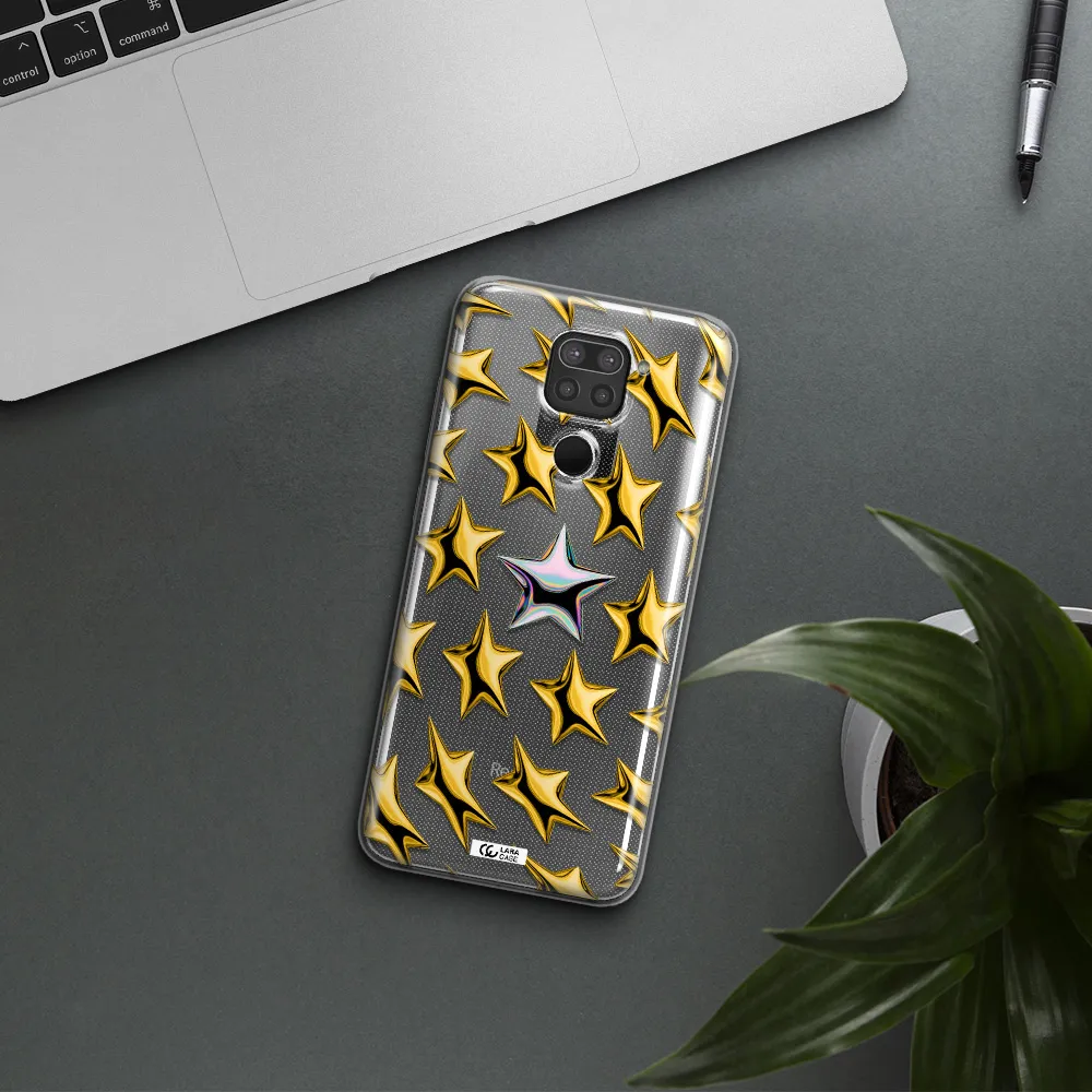a group of gold stars Xiaomi Redmi Note 9 Clear TPU Case
