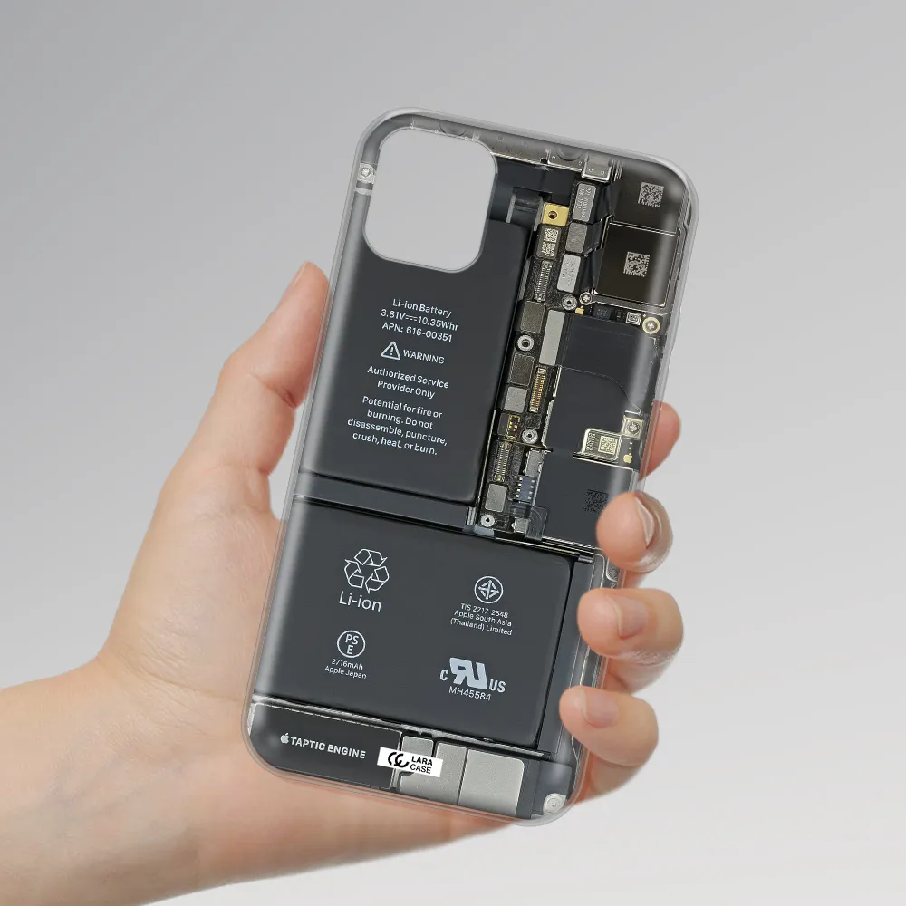 A Close-Up Of A Cell Phone Battery Apple Iphone 11 Clear Tpu Case