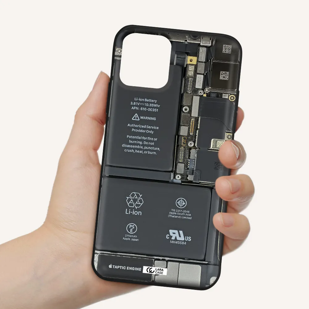 a close-up of a cell phone battery Apple iPhone 11 pro max Silicone black Case