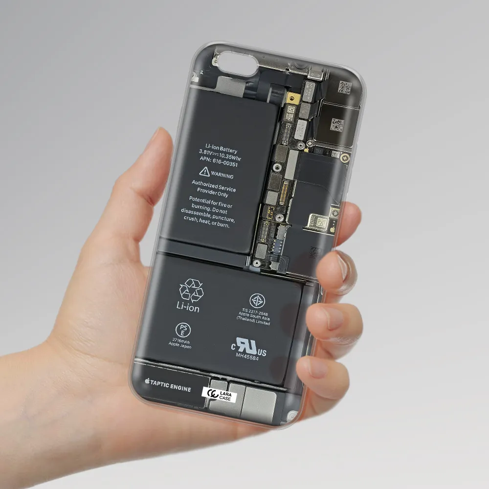 A Close-Up Of A Cell Phone Battery Apple Iphone 6 S Plus Clear Tpu Case