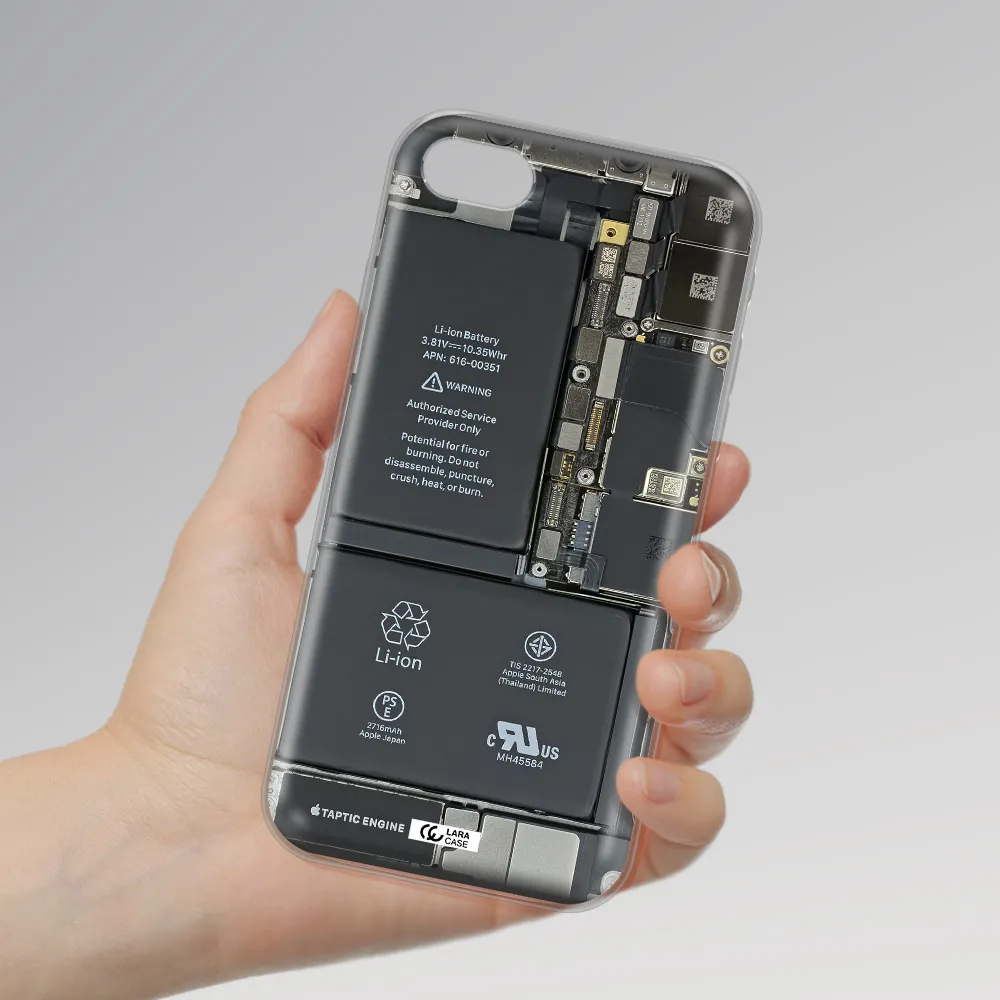 A Close-Up Of A Cell Phone Battery Apple Iphone Se 2020 Clear Tpu Case