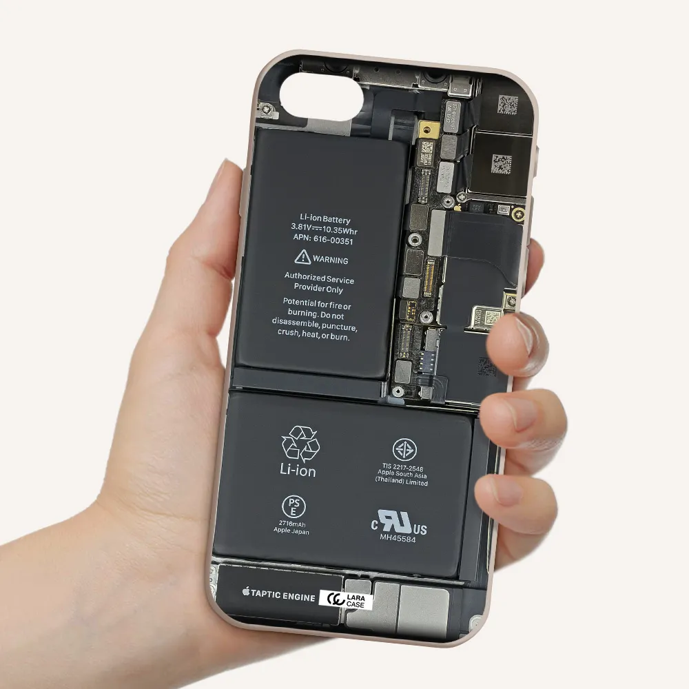 a close-up of a cell phone battery Apple iPhone se 2020 Silicone Stone Case